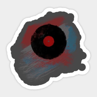 Vinyl Record with Paint Strokes Sticker